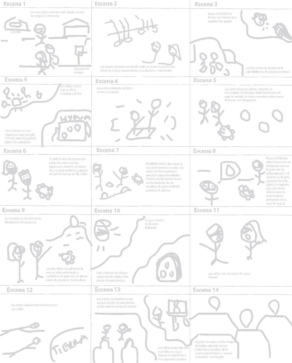 CLOOP storyboard — 14 scenes